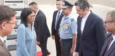 নয়াদিল্লিতে এলেন ভেনেজুয়েলার ভারপ্রাপ্ত প্রেসিডেন্ট ডেলসি রড্রিগেজ