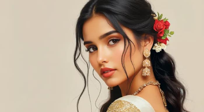 চুলে ফুলের সাজ