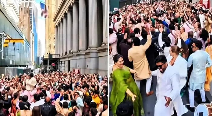ভারতীয় ‘বারাত’: ৪০০ বরযাত্রীর নাচে স্তব্ধ নিউ ইয়র্কের ওয়াল স্ট্রিট
