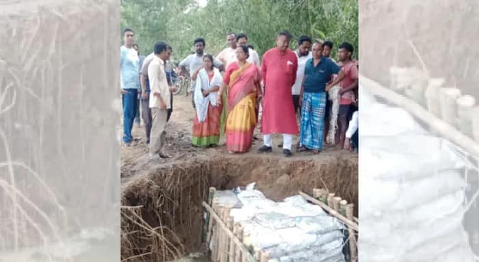 ডাকাতিয়া খালের বাঁধ ভেঙে প্লাবিত এলাকা, পরিদর্শনে মন্ত্রী ও বিধায়ক