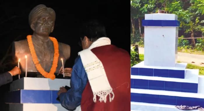 তিরোধান দিবসের প্রাক্কালে পঞ্চানন বর্মার মূর্তি ভেঙে নিয়ে গেল দুষ্কৃতীরা