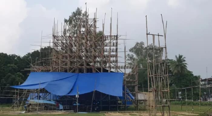 দুর্গাপুজোয় মাতবে মেখলিগঞ্জ, প্রস্তুতি তুঙ্গে