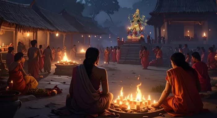 হিমেল হাওয়ায় আলোর পুজো