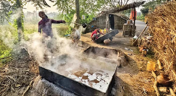 শীতের খামখেয়ালিপনায় বীরভূমে গুড়ের মান নিয়ে উদ্বেগে শিউলিরা