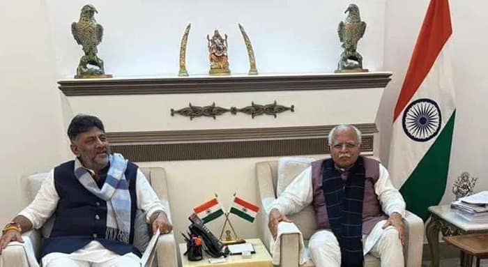 কেন্দ্রীয় মন্ত্রী মনোহরলাল খট্টরের সঙ্গে সাক্ষাৎ করলেন কর্ণাটকের উপমুখ্যমন্ত্রী ডি কে শিবকুমার