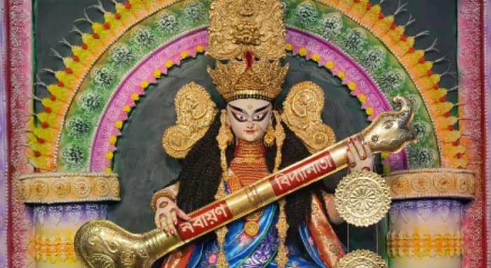 কৃষ্ণনগরে নবায়ণ ক্লাবের পুজোর পরই শুরু হবে স্থায়ী সরস্বতী মন্দির নির্মাণ