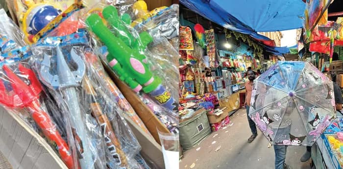 ত্রিশূল-গদায় দোলের মুখে বড়বাজারে ‘অস্ত্রভাণ্ডার’!
