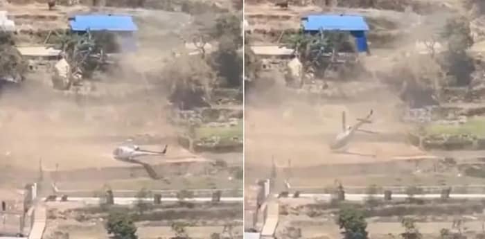 কাঠমান্ডু থেকে নেপালের খোটাং জেলাগামী একটি হেলিকপ্টার অবতরণের সময় বেসামাল হয়ে উল্টে গলে, একজন আহত