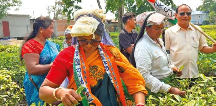 রাজ্যের প্রকল্প ঘরে ঘরে পৌঁছে দিতে চা বাগানে প্রচারে রীনা টোপ্পো এক্কা