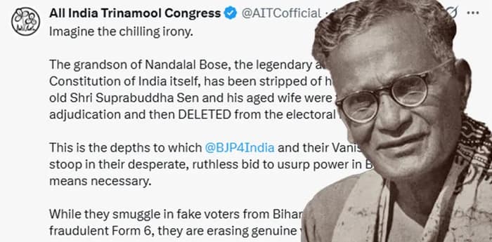 শিল্পী নন্দলাল বসুর উত্তরসূরির নাম ভোটার তালিকা থেকে বাদ, তীব্র বিতর্ক