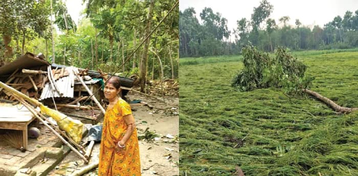কালবৈশাখীর দাপটে লণ্ডভণ্ড বাগদা  ভাঙল ঘরবাড়ি, ক্ষতিগ্রস্ত ফসল