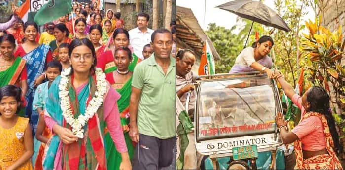 মানুষের সঙ্গে সরাসরি সংযোগই বাজি, গরম উপেক্ষা করে প্রচারে তৃণমূলের দুই ‘পর্ণা’,