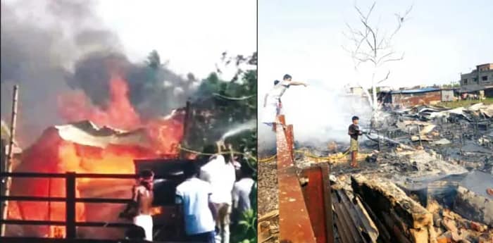 আগুনে পুড়ে ছাই ১০০টি ঘর, রেললাইনের ছেঁড়া তারে ঝলসে গেলেন যুবক