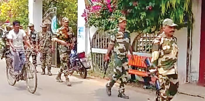 ভোট মিটলেও পূর্ব মেদিনীপুরে রাতদিন কেন্দ্রীয় বাহিনীর টহল