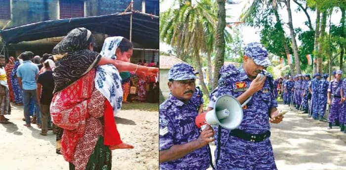 ভোট দেওয়ার ডাক, মাইক হাতে  গ্রামে দাপাদাপি কেন্দ্রীয় বাহিনীর