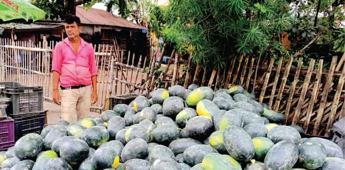 গরম পড়তেই বালুরঘাটে বিক্রি হচ্ছে বিহারের পাটনার তরমুজ