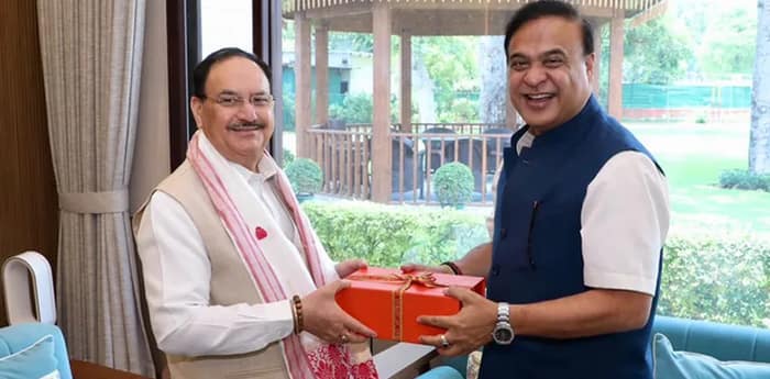 কেন্দ্রীয় মন্ত্রী জে পি নাড্ডার সঙ্গে দেখা করলেন অসমের মুখ্যমন্ত্রী হিমন্ত বিশ্বশর্মা