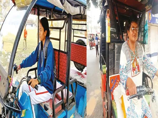 টোটো চালিয়ে পড়াশোনা, পেটের ভাত জোগাড়, ছাত্রী ও প্রৌঢ়ার অদম্য লড়াইয়ের সাক্ষী জলপাইগুড়ি