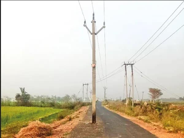 রাস্তার উপর বিদ্যুতের খুঁটি, পাইকরের সঙ্গে নলহাটির সংযোগকারী রাস্তা যেন মরণ ফাঁদ
