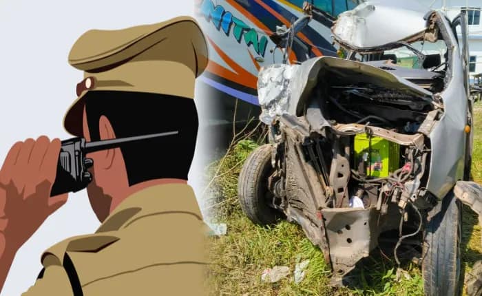 লরির সঙ্গে প্রাইভেট গাড়ির সংঘর্ষ, মৃত পুলিস অফিসারসহ ২