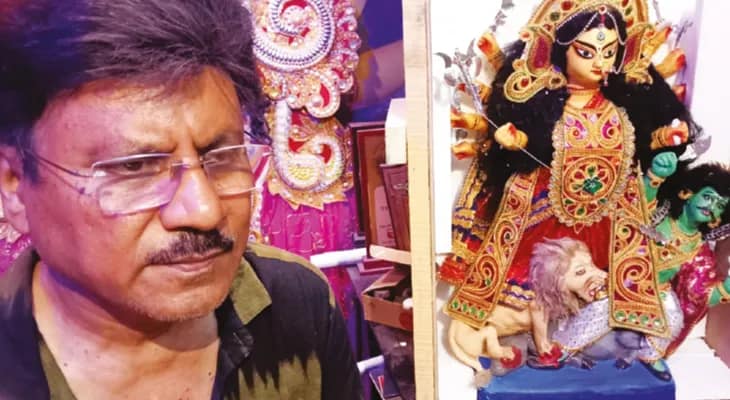 কুমোরটুলি থেকে বিমানে বেঙ্গালুরু যাচ্ছে বাসন্তী দুর্গা