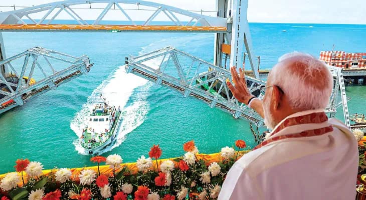 তামিলনাড়ুতে পামবান সেতুর উদ্বোধনে মোদি, অনুষ্ঠান বয়কট স্ট্যালিনের