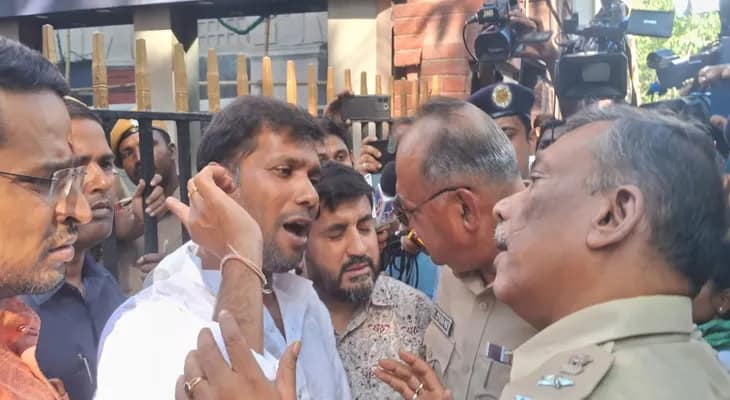 লালবাজারের সামনে বিক্ষোভ, গ্রেপ্তার অশোক দিন্দাসহ বিজেপির একাধিক নেতা