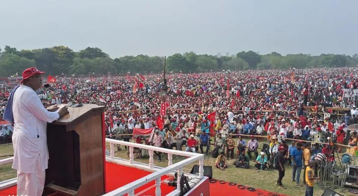 ব্রিগেডে শুরু হল বামেদের সমাবেশ