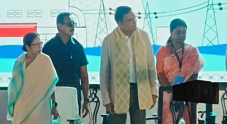 শালবনিতে জিন্দাল গোষ্ঠীর ১৬০০ মেগাওয়াট তাপবিদ্যুৎ প্রকল্পের শিলান্যাস অনুষ্ঠানে যোগ দিয়েছেন দেব, সৌরভ গঙ্গোপাধ্যায়, রাজ্যের মন্ত্রী মানস ভুঁইয়া, অরূপ বিশ্বাস, বীরবাহা হাঁসদা