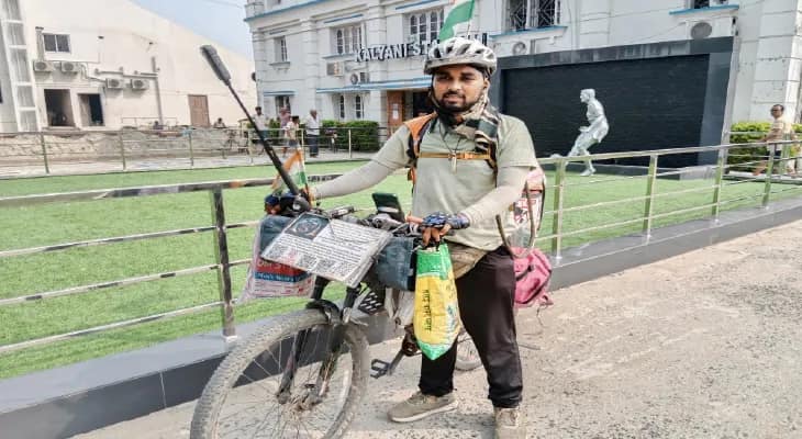 পরিবেশরক্ষার বার্তা দিতে ১৮৮ দিন সাইকেলে, ঘুরলেন ১০ রাজ্য