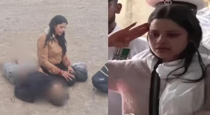 ১৬ এপ্রিল বিয়ে, ২২-এ জঙ্গি হামলায় মৃত্যু, নেভি অফিসার স্বামীর কফিনে স্যালুট স্ত্রী-র