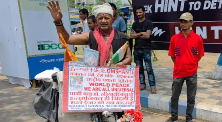 বিশ্বভ্রমণে বেরিয়ে দীঘার জগন্নাথ মন্দির দর্শনে কর্ণাটকের নাগরাজ