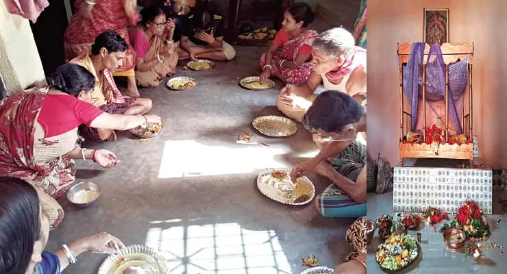 ভরতপুরের সরকারপাড়া গ্রামে পূজিত হয় না মাটির প্রতিমা, বৈশাখ মাসের প্রতি শনিবার কুলদেবতার মন্দিরে অন্নভোগ গ্রহণ করেন গ্রামবাসীরা