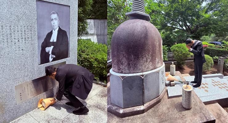শুক্রবার টোকিওতে রাসবিহারী ও রাধাবিনোদের স্মৃতিস্তম্ভে শ্রদ্ধাজ্ঞাপন অভিষেকের