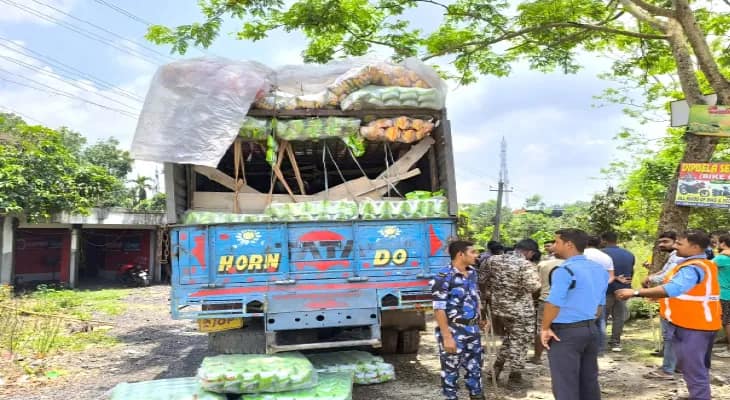 লরিতে চিপসের প্যাকেটের আড়ালে পাচারের চেষ্টা