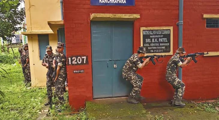 কাঁচরাপাড়া স্টেশন ও হাসপাতাল চত্বরে মক ড্রিল