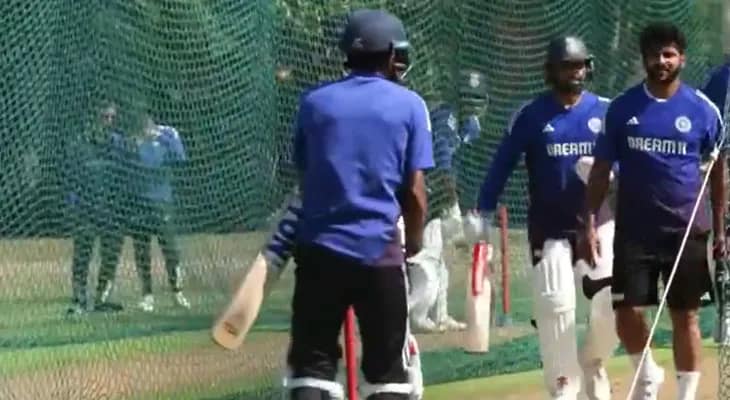 দ্বিতীয় টেস্ট শুরুর আগে ইংল্যান্ডের বার্মিংহামে নেট প্র্যাকটিসে টিম ইন্ডিয়া