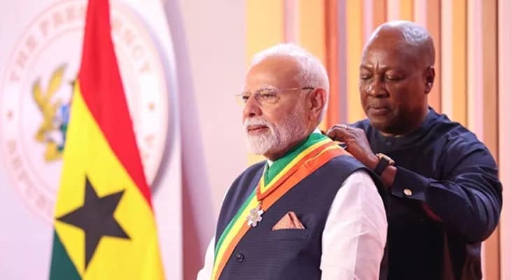 ঘানার সর্বোচ্চ সম্মান পেলেন মোদি, সরব সন্ত্রাসবাদ নিয়েও