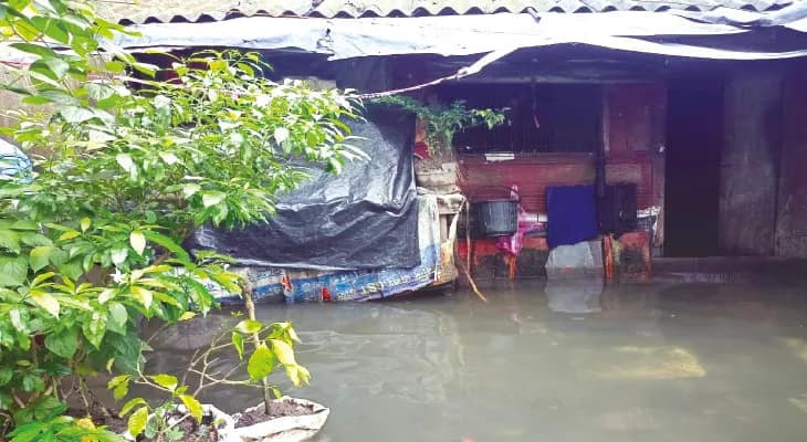 রাস্তায় হাঁটুসমান জল, ঘরে খেলছে মাছ, পশ্চিম মাসুন্দায় তীব্র ভোগান্তি