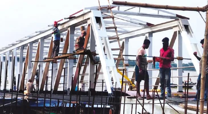 শেষ পর্যায়ে পুজালির রাজীব জেটিঘাটের কাজ