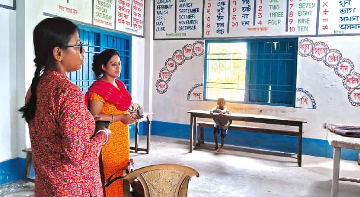 রাজগঞ্জে অঙ্গনওয়াড়ি শিক্ষাকেন্দ্রে নাম থাকলেও শিশু পড়ে বেসরকারি স্কুলে!