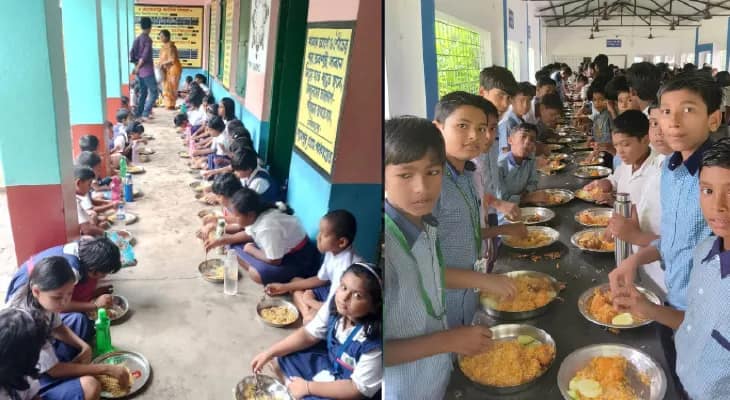 কুলতলির স্কুলে চিকেন বিরিয়ানি, শ্যামপুরে হল এগ চিকেন চাউমিন