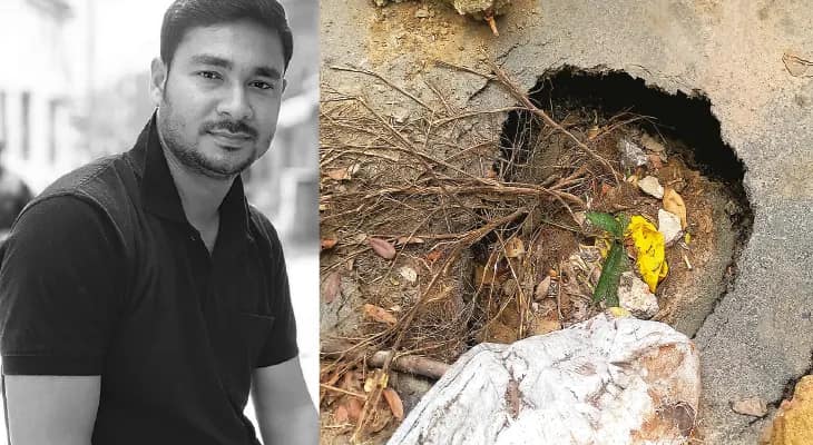 পুরুলিয়া শহরে হঠাৎ ধস রাস্তায়, গর্তে বাইক নিয়ে পড়ে মৃত্যু শিক্ষকের, বিক্ষোভ