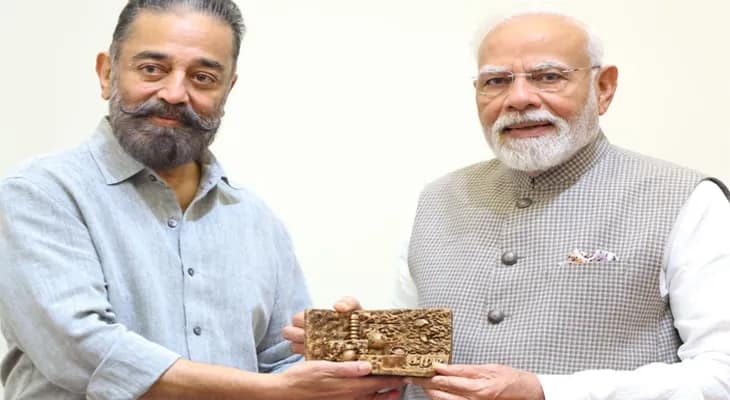 নয়াদিল্লিতে প্রধানমন্ত্রী নরেন্দ্র মোদির সঙ্গে দেখা করলেন অভিনেতা কমল হাসান