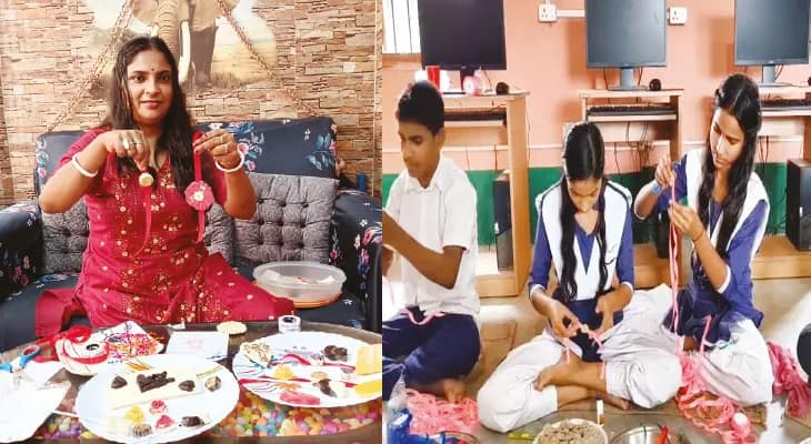 চকোলেট রাখি বানিয়ে চমক শবরীর, গাছের বীজ ব্যবহার তপনের স্কুলে