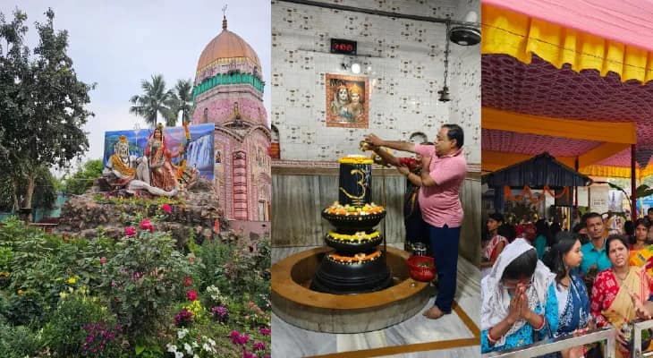 শ্রাবণের শেষ সোমবারে ব্যাসপুর কপিলেশ্বর মন্দিরে ভক্তদের ভিড়