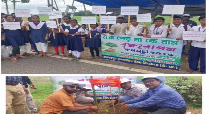 ‘মায়ের নামে একটি গাছ’ কর্মসূচি দাঁতনের স্কুলের