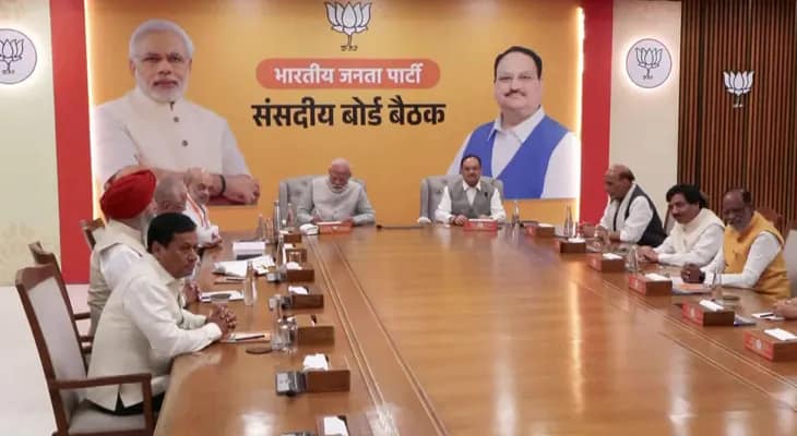 দিল্লিতে বিজেপির সদর কার্যালয়ে বৈঠক শুরু, উপস্থিত নরেন্দ্র মোদি, অমিত শাহ, রাজনাথ সিং, জেপি নাড্ডারা