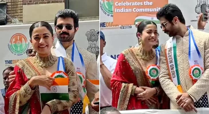 ইন্ডিয়া ডে প্যারেডে বিজয় ও রশ্মিকা