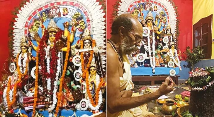 ভট্টাচার্যবাড়ির রাজরাজেশ্বরী  দুর্গা আরাধনার প্রস্তুতি শুরু